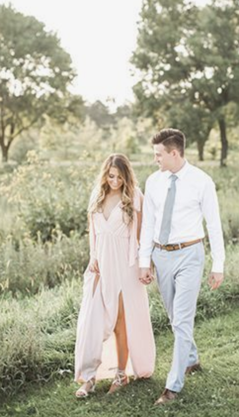 long wrap dress for engagement session, maxi dress for engagement session, engagement dress, engagement session dress, pink engagement dress, engagement session outfits