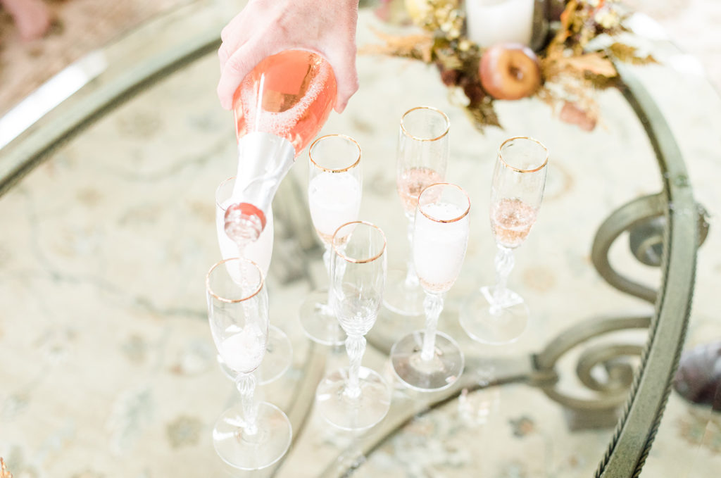 Breaux Vineyard wedding, breauxmance wine, rosé, champagne 