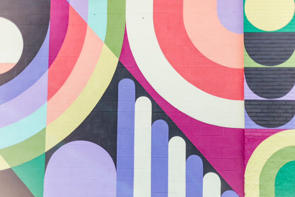 Exciting news! I got a new job. abstract mural in Fairfax, VA