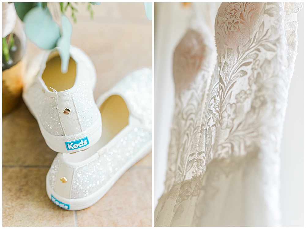 Kate Spade sparkly Keds for wedding day.