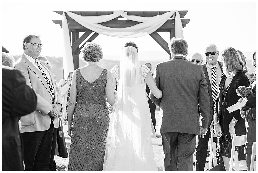 Walking down the aisle photo by Charlottesville wedding photographer