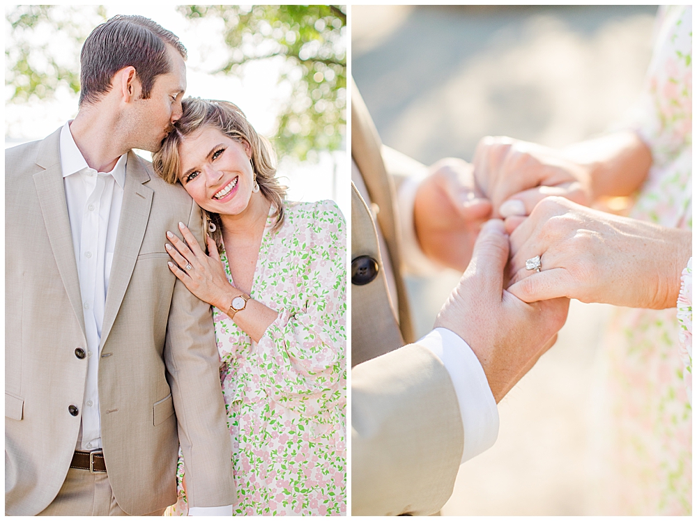 Alexandria waterfront engagement session photos and ring shot