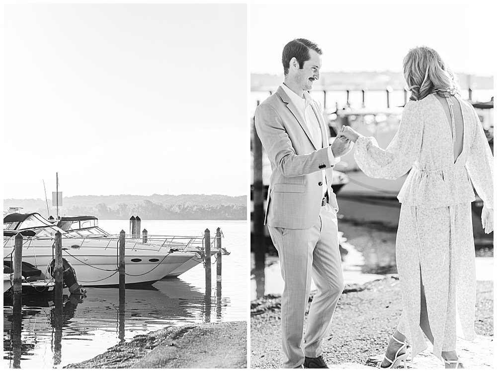 Alexandria waterfront engagement session in northern Virginia by a VA wedding photographer