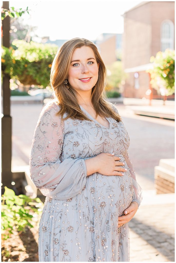 Garden maternity session in Old Town Alexandria by Virginia photographer