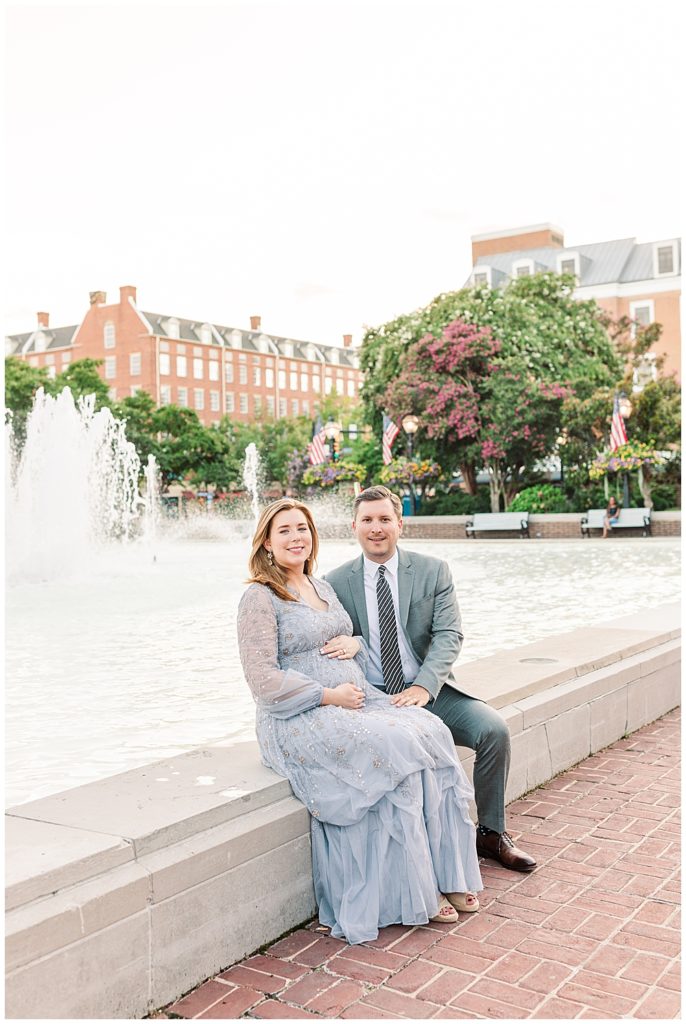 Garden maternity session in Old Town Alexandria by Virginia photographer