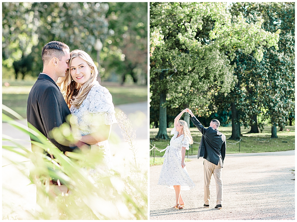Constitution Gardens engagement session in DC in the fall by DC wedding photographer
