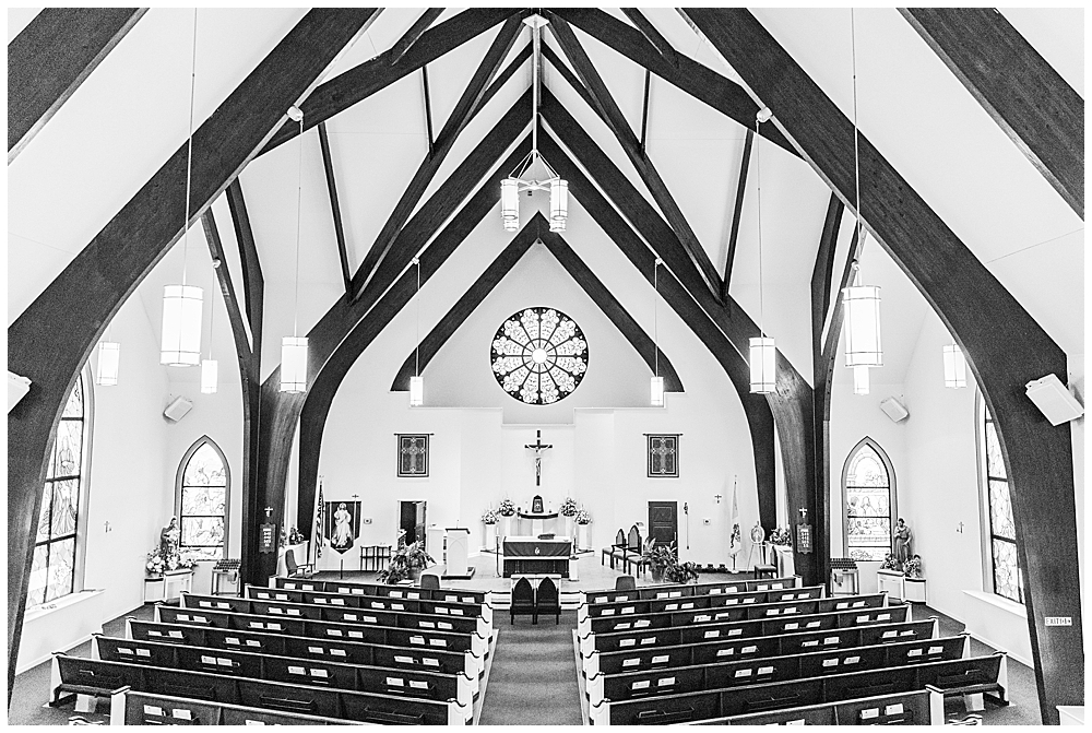 St. Bridget of Ireland Church wedding ceremony by Loudon County wedding photographer.