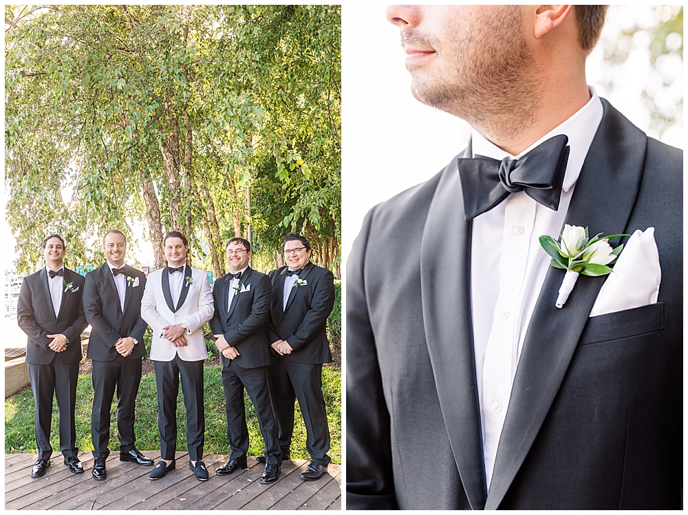 All black bridal party look at a Washington D.C. wedding in Navy Yard. District Winery wedding by a D.C. wedding photographer.