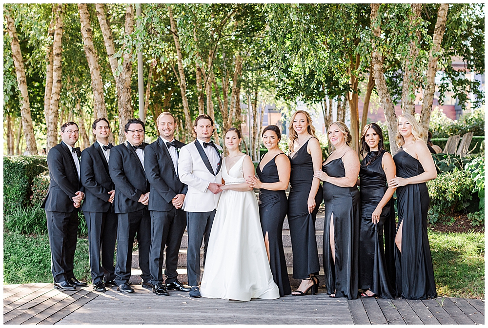 All black bridal party look at a Washington D.C. wedding in Navy Yard. District Winery wedding by a D.C. wedding photographer.