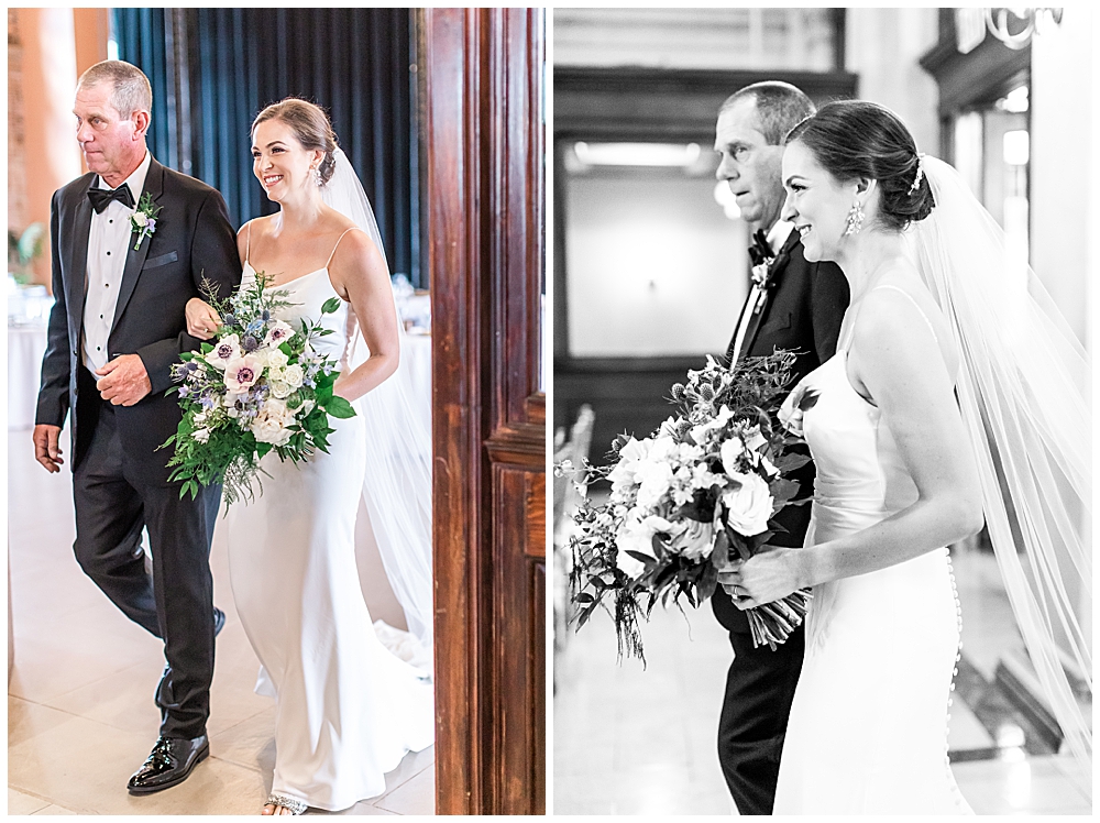 Lindsey made for a timeless, modern bride as she walked down the aisle with her Dad at her wedding ceremony. 

They said "I do" at Main Street Station event venue. 

I'm Emily, a Northern VA and Richmond wedding photographer based in Vienna, VA near Washington, D.C. If you're looking for a wedding photographer who will help you craft a custom wedding day timeline, take great care to capture every memory as it happens, and hype you up with easy posing prompts, visit my website to inquire!
