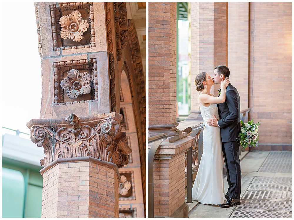 Main Street Station wedding portraits. I'm Emily, a Northern VA and Richmond wedding photographer based in Vienna, VA near Washington, D.C. If you're looking for a wedding photographer who will help you craft a custom wedding day timeline, take great care to capture every memory as it happens, and hype you up with easy posing prompts, visit my website to inquire!