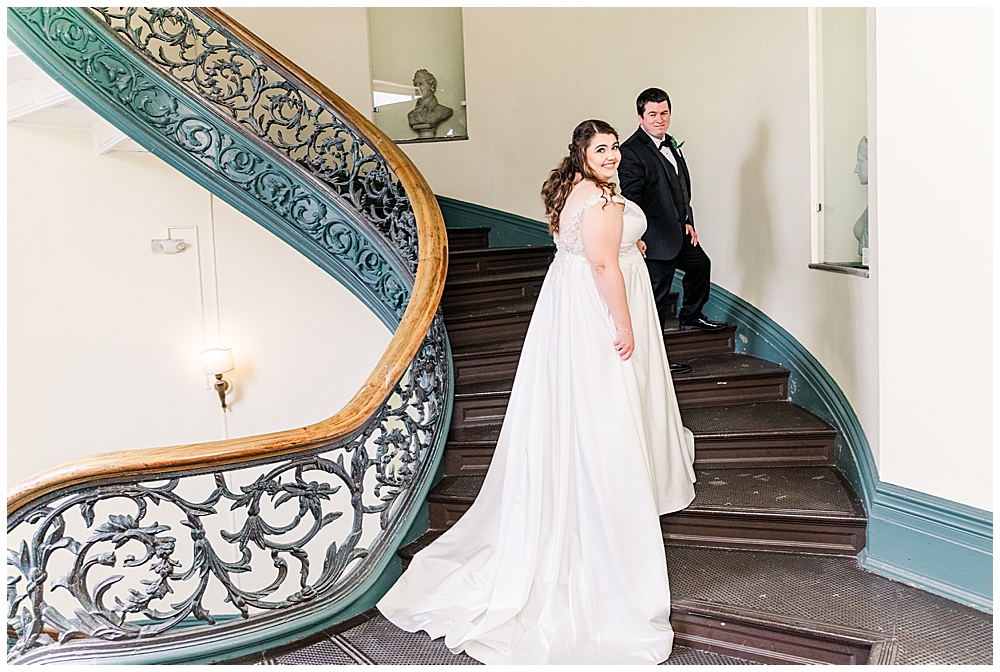 George Peabody Library wedding photos inside one of the best wedding venues in Baltimore, MD. Taken by a DMV Wedding Photographer.