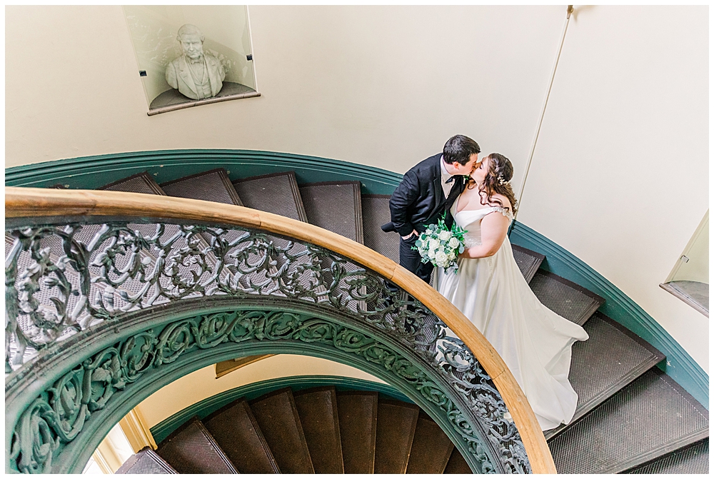 George Peabody Library wedding photos inside one of the best wedding venues in Baltimore, MD. Taken by a DMV Wedding Photographer.
