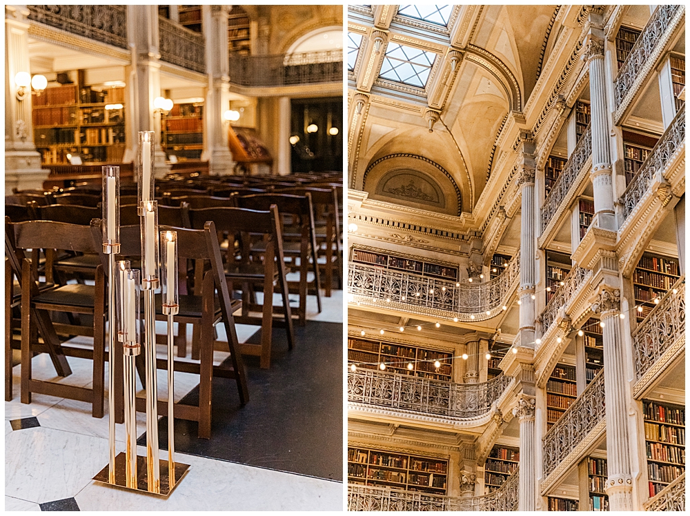 George Peabody Library wedding venue in Baltimore Maryland, taken by a DMV Wedding Photographer