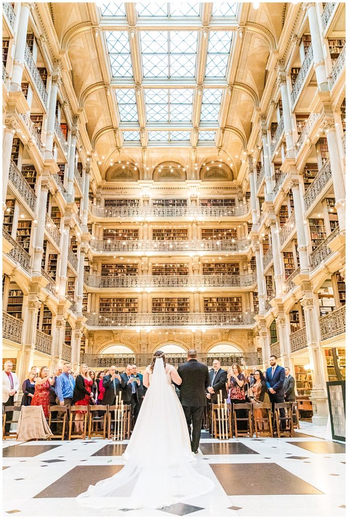the George Peabody Library and Institute in Baltimore Maryland. Best wedding venues in Baltimore