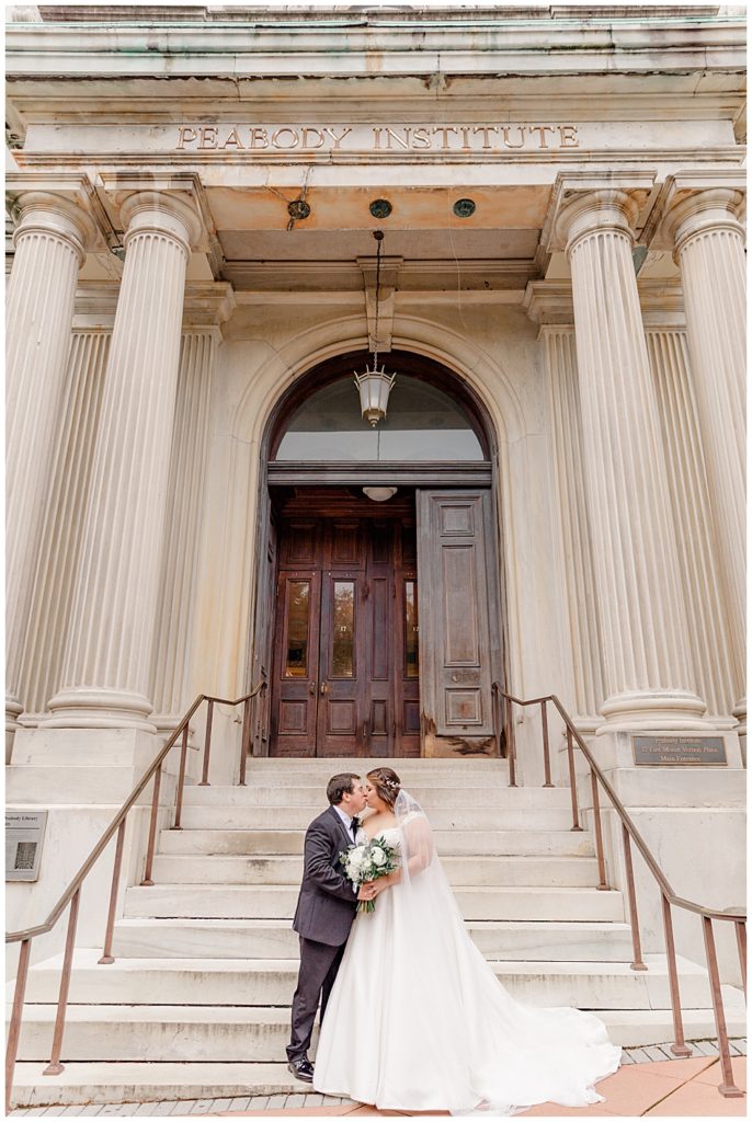 George Peabody Library wedding photos taken by a Baltimore wedding photographer