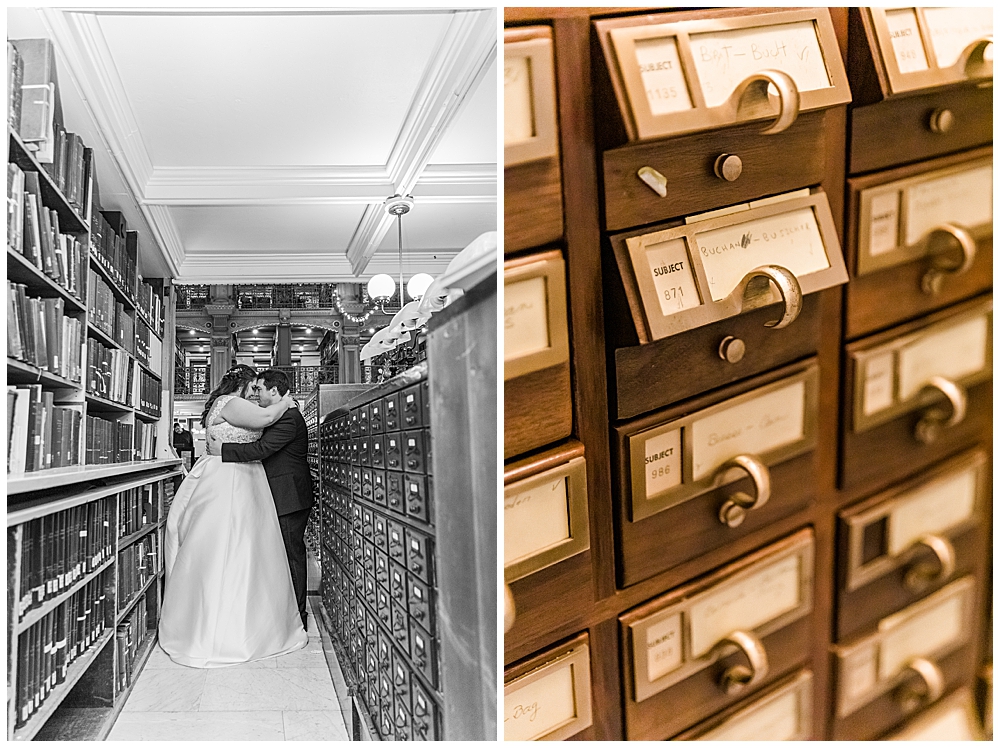 George Peabody Library wedding photos taken by a Baltimore wedding photographer