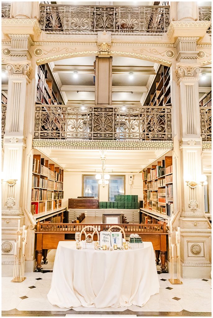 George Peabody Library wedding, photo taken by a Baltimore wedding photographer