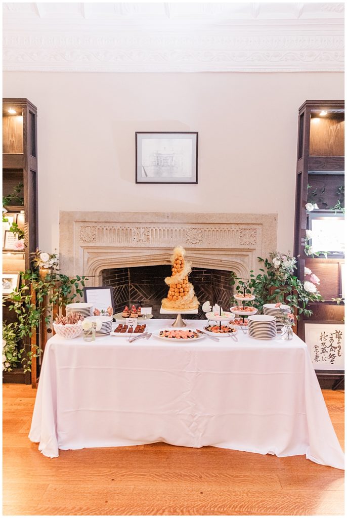Alternatives to wedding cake | Croquembouche and dessert buffet | Richmond wedding photographer