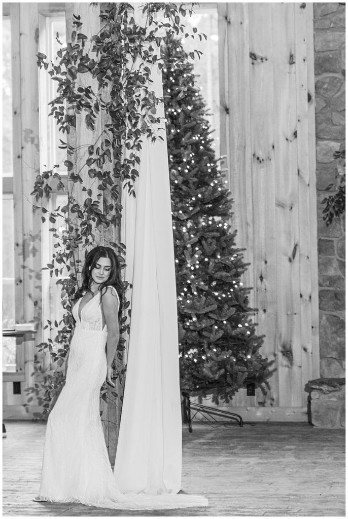 Winter Indoor Bridal Portrait | Barn at Timber Creek Richmond Wedding Venue