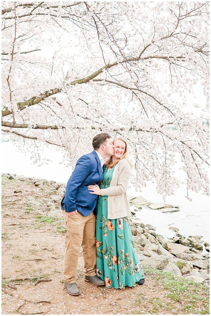 Rainy cherry blossom engagement session | Washington, D.C. wedding photographer