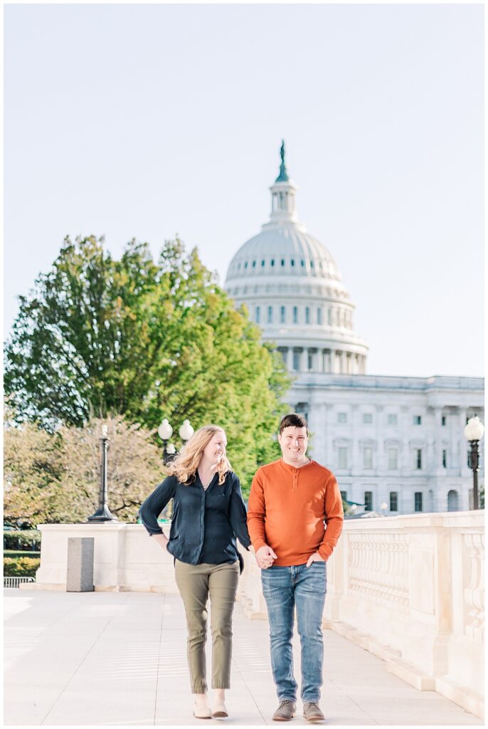 Capitol Hill engagement session in spring by a Washington, D.C. wedding photographer #dcengagementphotos #dcweddings #dcweddingphotographer