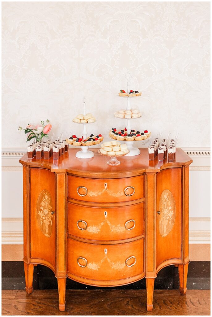 Dessert table setup for wedding | VA wedding photographer