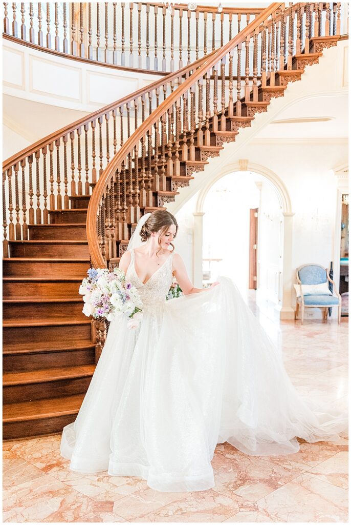 Bridal portraits at Estate at River Run wedding in spring | Northern VA Wedding Photographer
