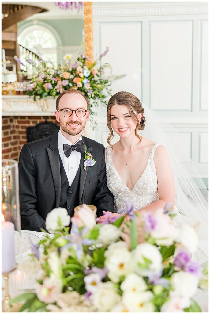 Bride and Groom reception photo at Estate at River Run wedding in spring | Northern VA Wedding Photographer