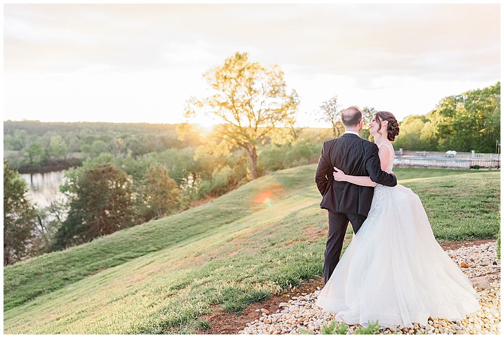 Bride and Groom golden hour photos in spring | Northern VA Wedding Photographer