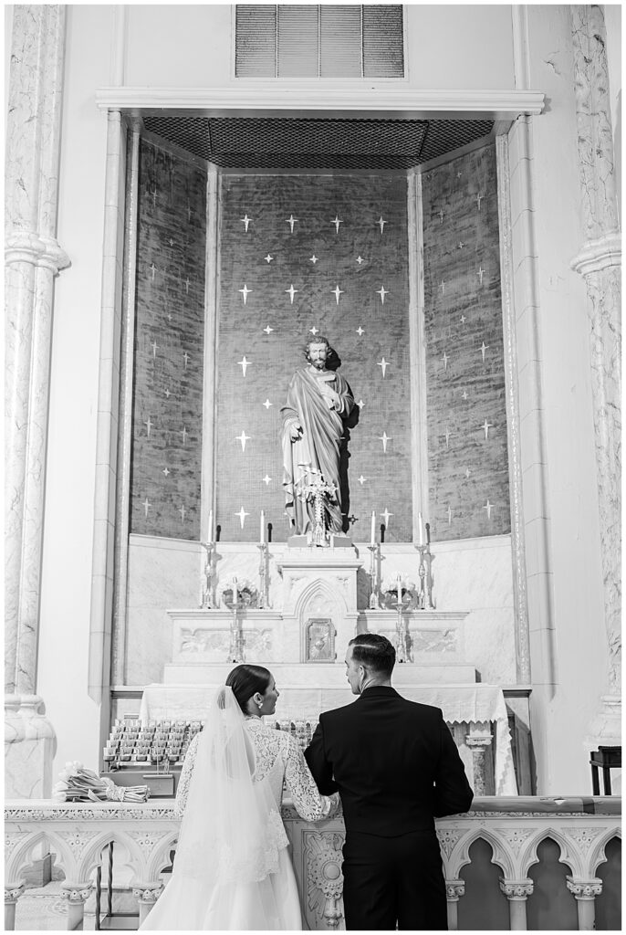 Traditional catholic wedding ceremony at Basilica School of Saint Mary in Washington, D.C. | Photo taken by D.C. wedding photographer