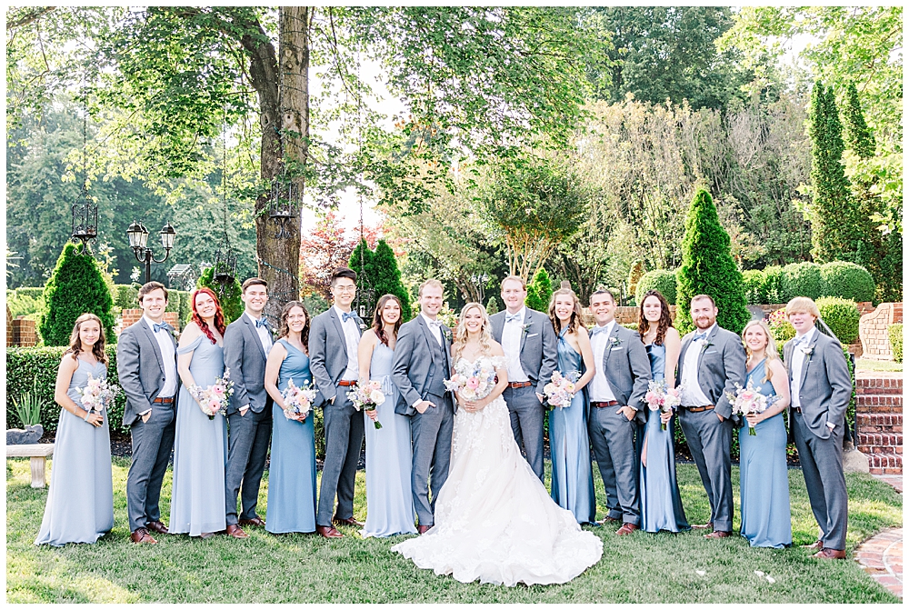 Bridal party outfit inspiration for blue and grey wedding | Fairytale-themed Historic Mankin Mansion wedding in June | Richmond wedding photographer