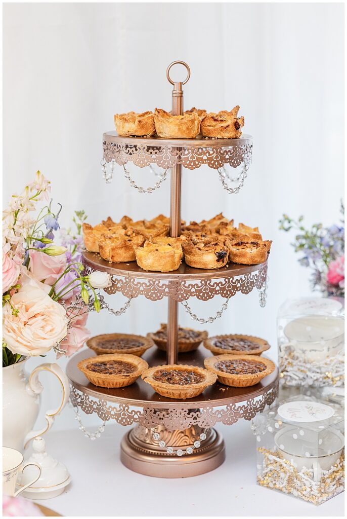 Assorted mini dessert table for wedding and single-tier wedding cake | Historic Mankin Mansion wedding | Richmond wedding photographer