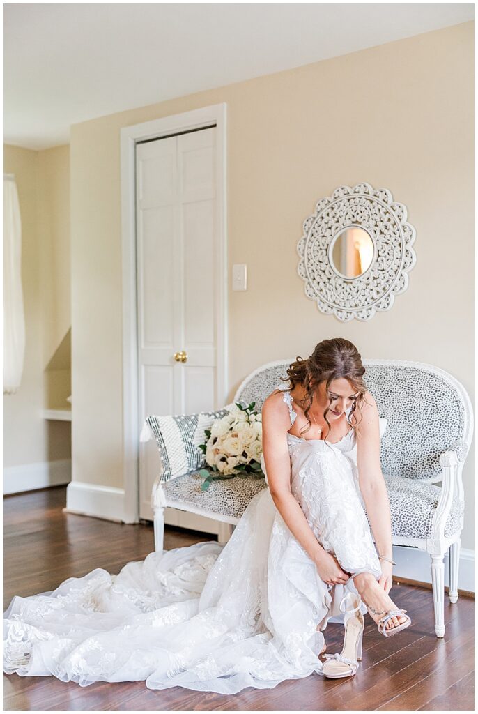 Bride Getting Ready before her Ceremony | Northern VA Wedding Photographer