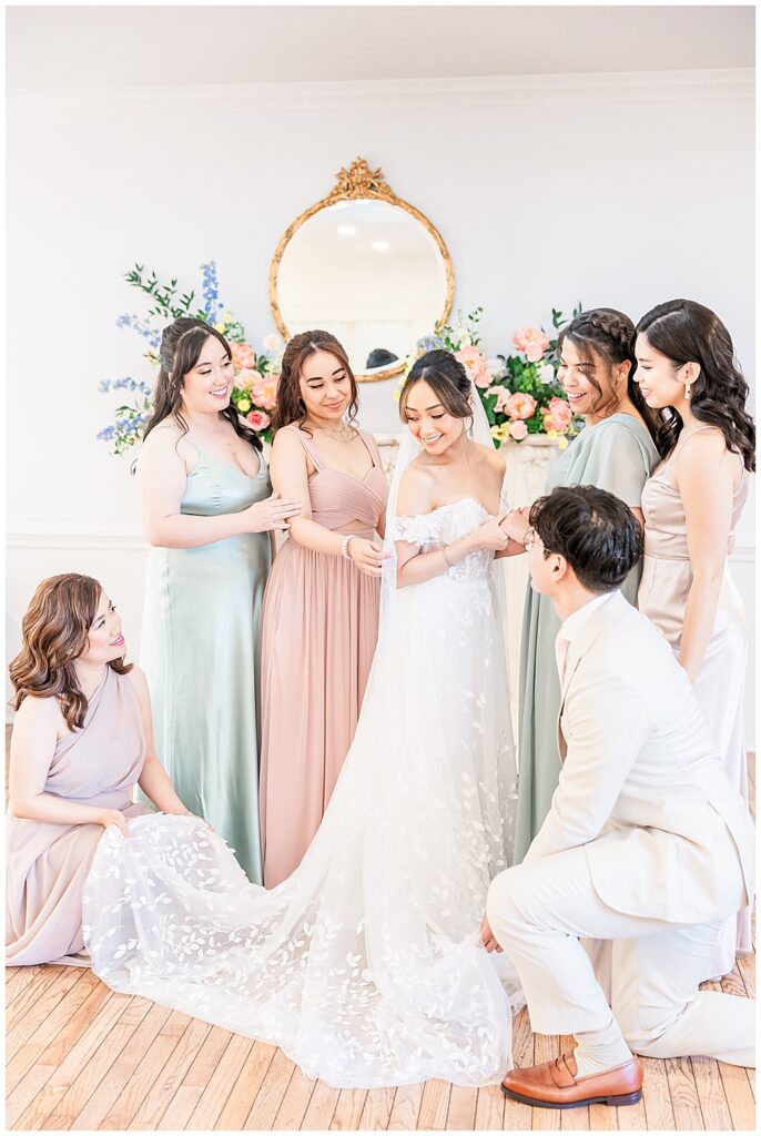 Mix and Match bridesmaid dresses for spring pastel wedding | The Manor at Airmont wedding | Northern VA Wedding Photographer