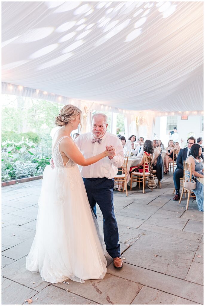 Bride's Father-Daughter Dance at tented outdoor wedding reception

River Farm Wedding | Alexandria Wedding Photographer